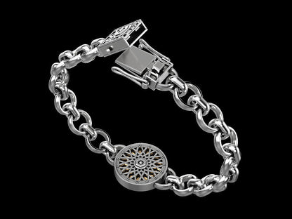 Zyan Gems | Unique Designed Skull Bracelet for Men | Biker Bracelet for Men |  Sterling Silver Bracelet