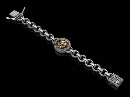 Zyan Gems | Unique Designed Skull Bracelet for Men | Biker Bracelet for Men |  Sterling Silver Bracelet