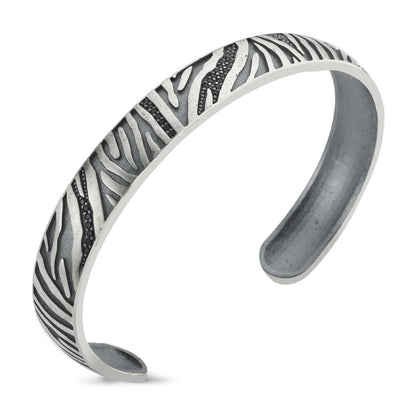 Zyan Gems | Adjustable Modern Style Bangle/kadaa/Handcuff for Men & Boys |  Sterling Silver Bracelet