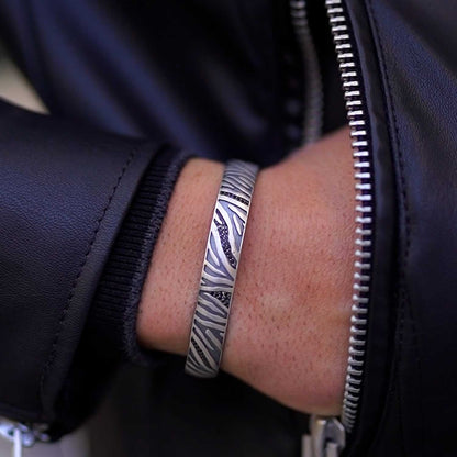 Zyan Gems | Adjustable Modern Style Bangle/kadaa/Handcuff for Men & Boys |  Sterling Silver Bracelet