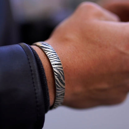 Zyan Gems | Adjustable Modern Style Bangle/kadaa/Handcuff for Men & Boys |  Sterling Silver Bracelet