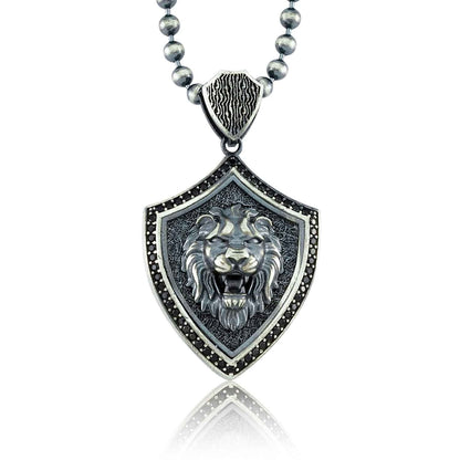 Zyan Gems | Unique Designed Lion Pendant for Men |  Sterling Silver Oxidized Pendant