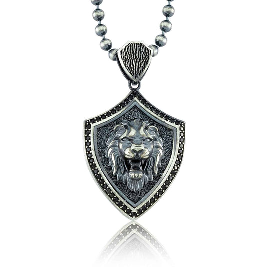 Zyan Gems | Unique Designed Lion Pendant for Men |  Sterling Silver Oxidized Pendant