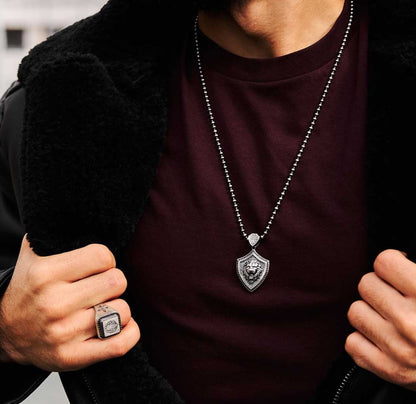 Zyan Gems | Unique Designed Lion Pendant for Men |  Sterling Silver Oxidized Pendant