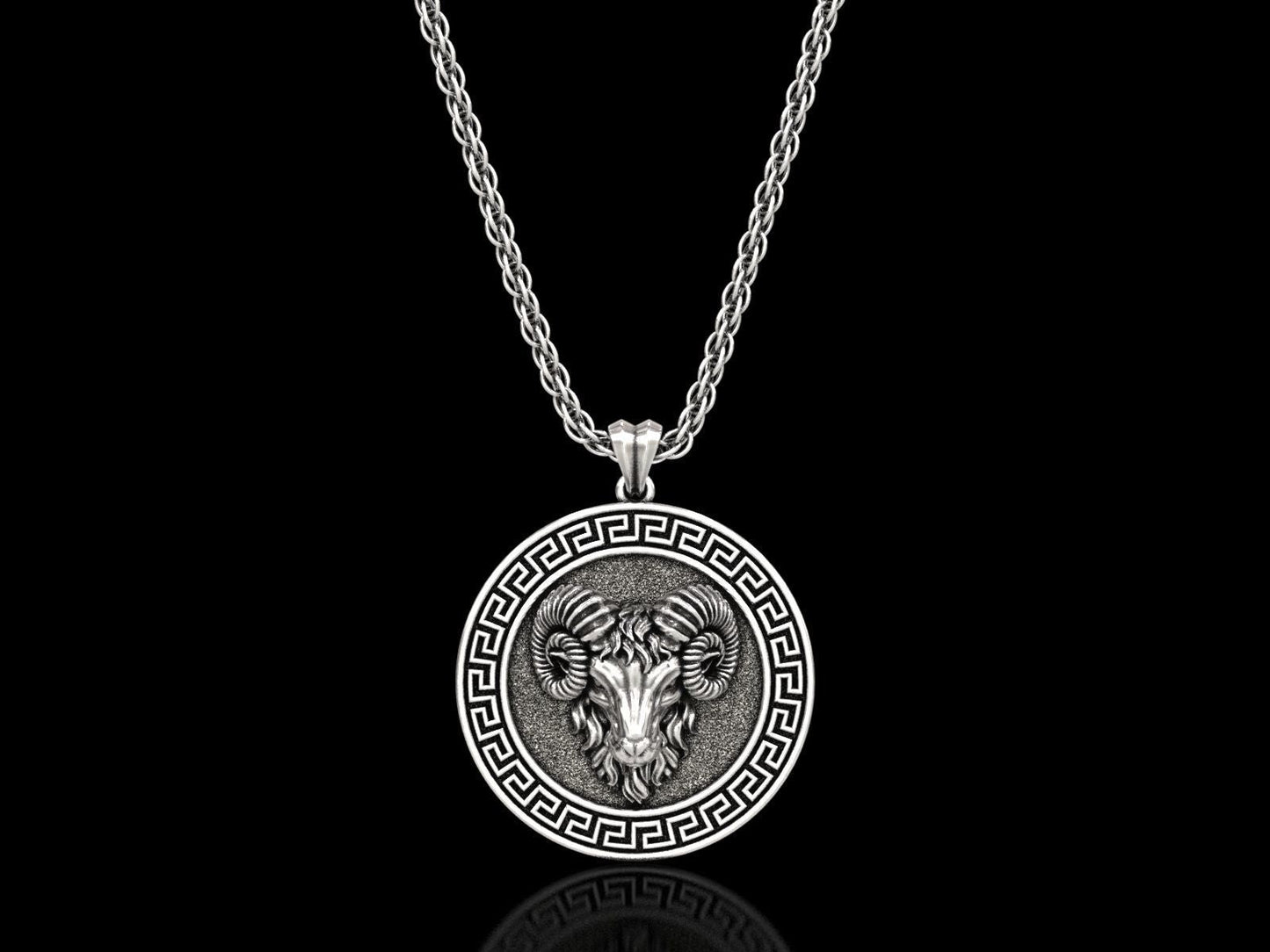 Zyan Gems | Unique Designed Pendant for Aries Zodiac for Men |  Sterling Silver Oxidized Pendant