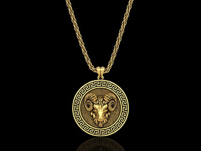 Zyan Gems | Unique Designed Pendant for Aries Zodiac for Men |  Sterling Silver Oxidized Pendant