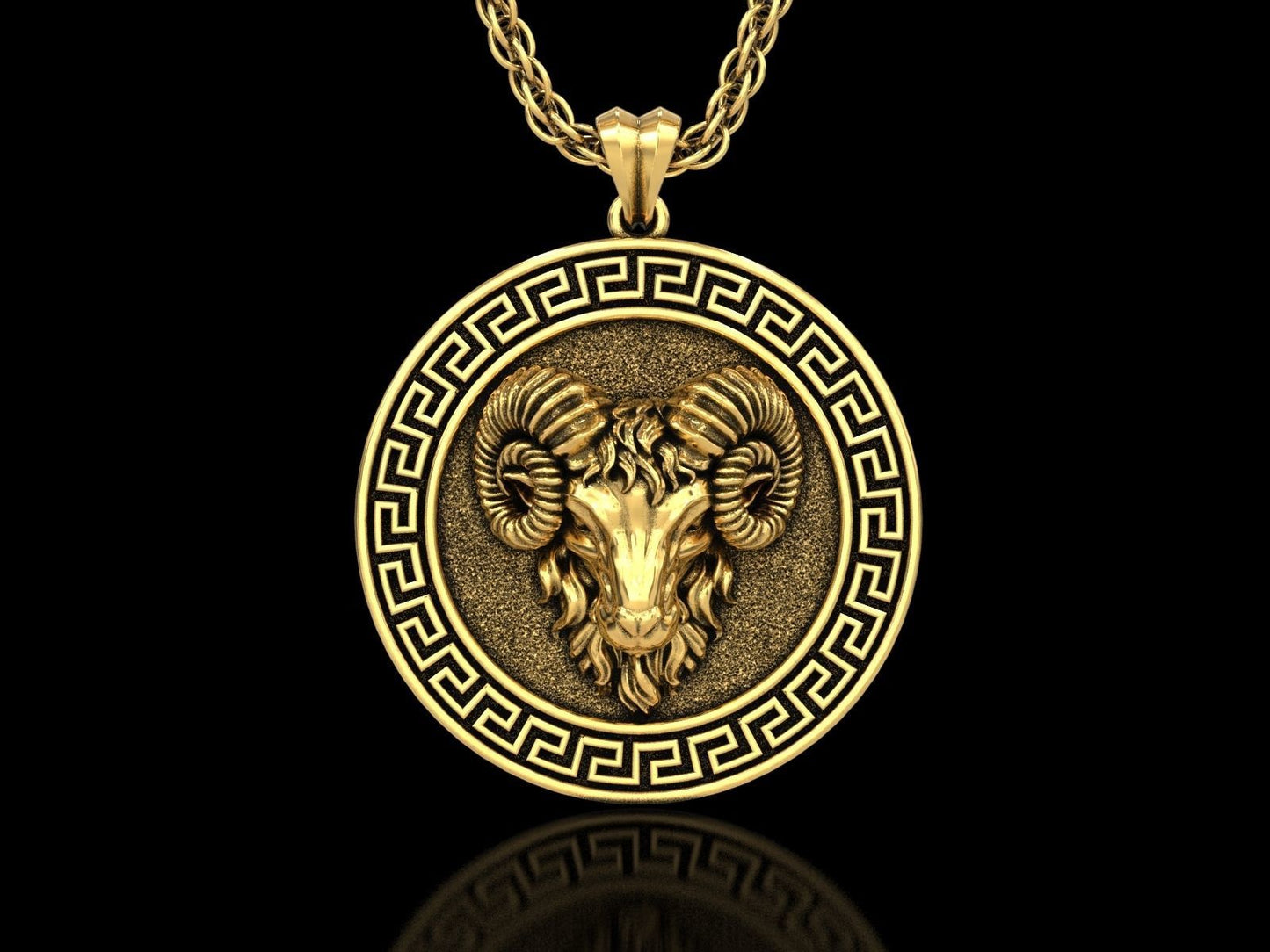 Zyan Gems | Unique Designed Pendant for Aries Zodiac for Men |  Sterling Silver Oxidized Pendant
