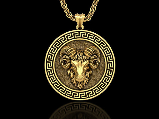 Zyan Gems | Unique Designed Pendant for Aries Zodiac for Men |  Sterling Silver Oxidized Pendant