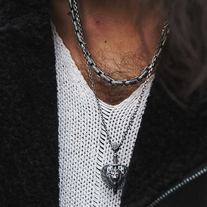 Zyan Gems | Unique Hand Engraved Vintage Oxidized Chain |  Sterling Silver Chain