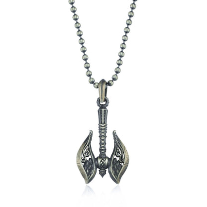 Zyan Gems | Unique Viking War Axe Designed Pendant for Men |  Sterling Silver Oxidized Pendant