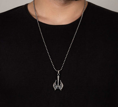 Zyan Gems | Unique Viking War Axe Designed Pendant for Men |  Sterling Silver Oxidized Pendant
