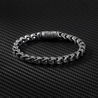 Zyan Gems | Unique Hand Engraved Cylindrical Oxidized Bracelet |  Sterling Silver Bracelet